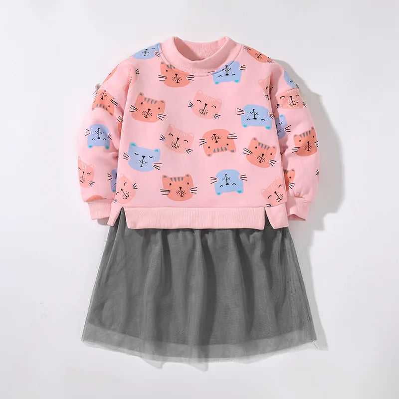 Long-Sleeved Cartoon Print Winter Hoodies For Kids