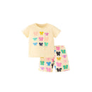 Short Sleeves Butterfly Print 2 Pcs Girls Summer Outfits childrensterritory