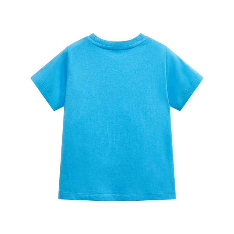 Cartoon Animals Bus Print Summer T-shirts for Kids childrensterritory