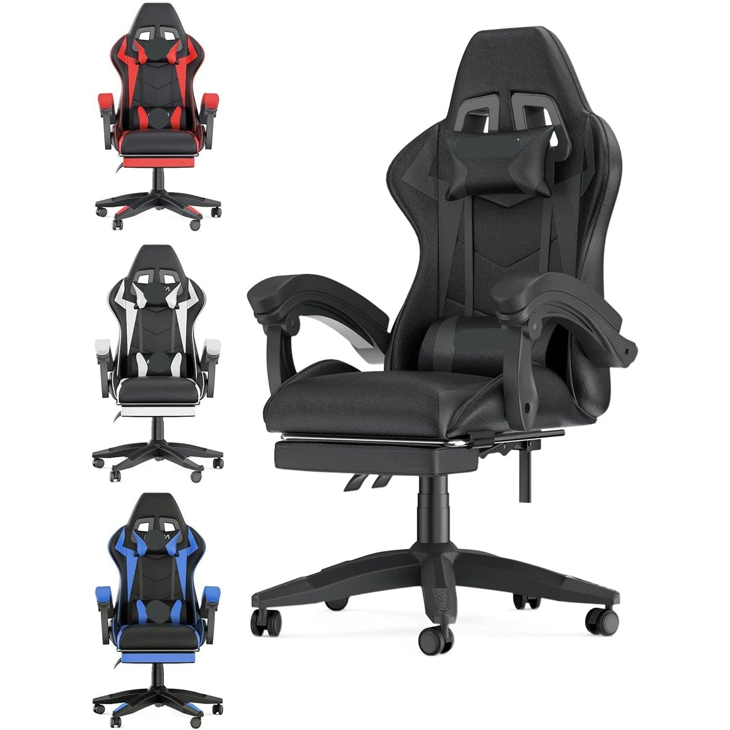 Adaptable Gaming Chair with Headrest and Footrest childrensterritory