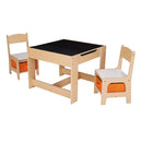 Kids Natural Color Wooden Storage Table and Chairs Set childrensterritory