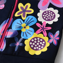 Floral Print Warm Zipper Hoodie for Kids Girls childrensterritory