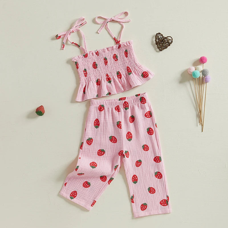Baby Girls' Printed Soft Cotton Summer Outfits