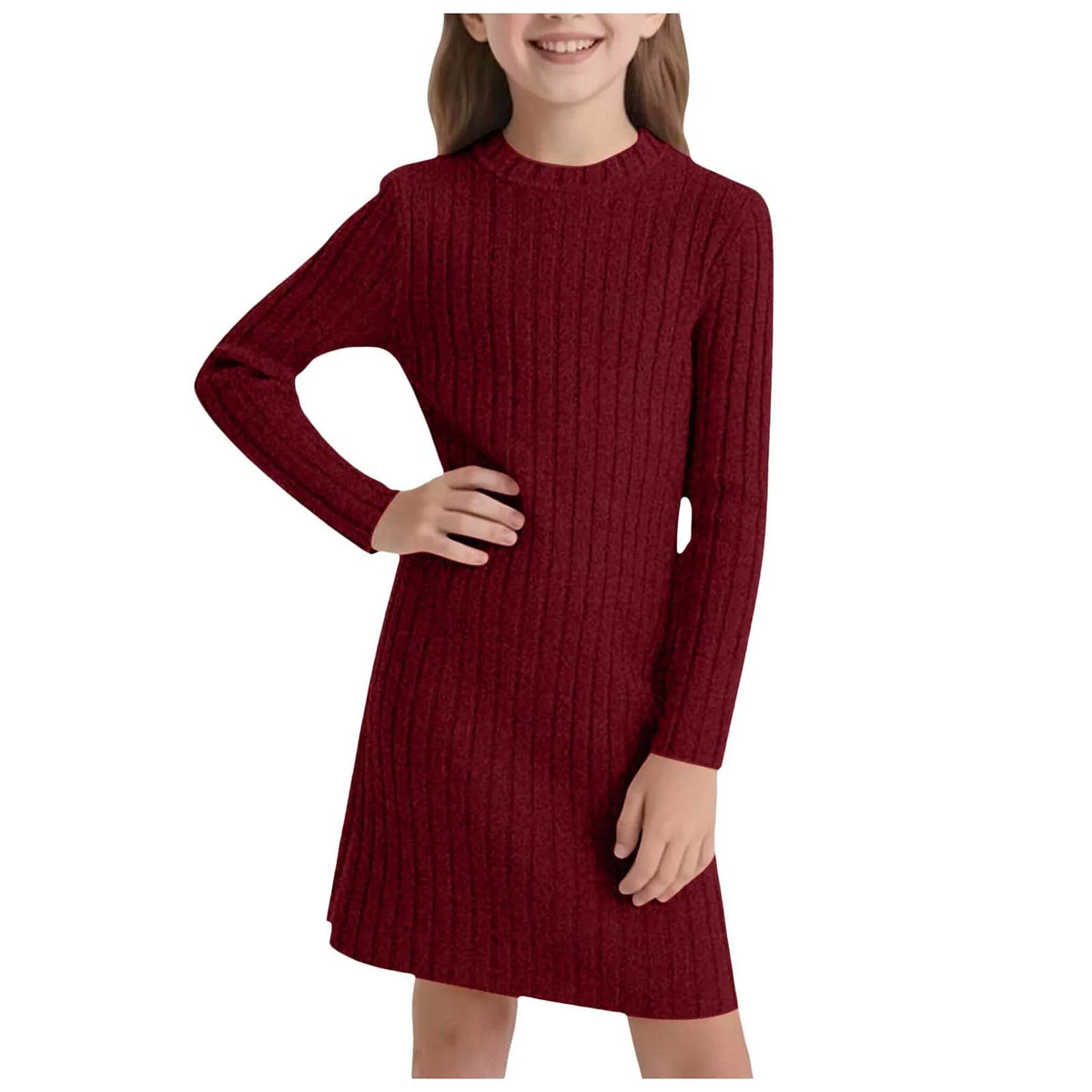 Girls’ Long-Sleeve Elegant Winter Dresses