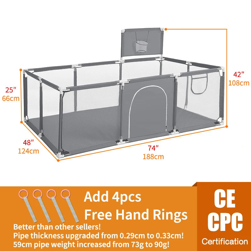 Indoor Ball Pit Baby Playpen with Safety Fence childrensterritory