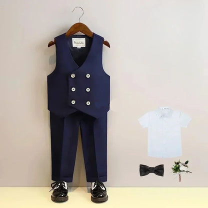 Kids Blazer Vest Pants Formal/Wedding Clothes Set