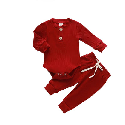 Ribbed Stripe Soft Cotton Romper Pants for Baby childrensterritory