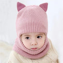 Kids Warm Knitted Plus Fleece Beanie with Face Cover childrensterritory