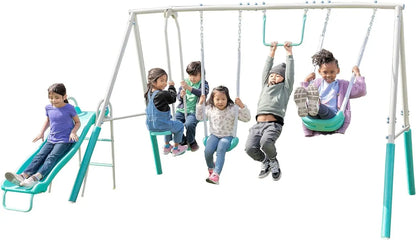 Adjustable Swing Sets Include Swing Seats, Trapeze Bar, and Glider childrensterritory