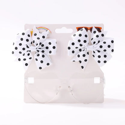 Girls Hair Bows And Colorful Heart Sun Glasses