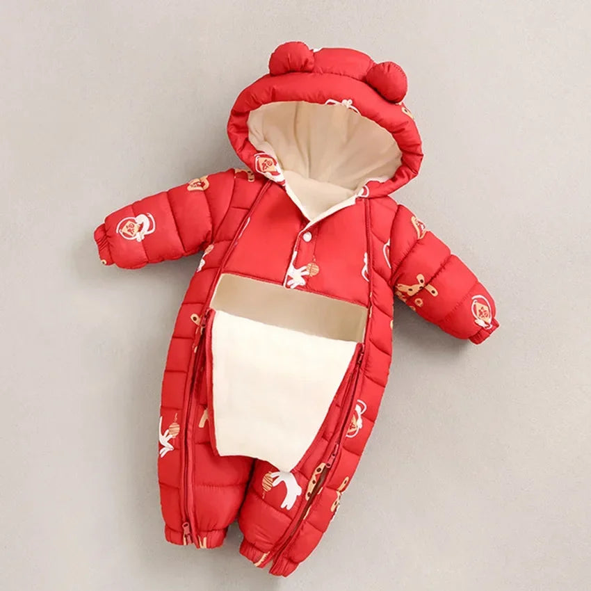 Newborn Thicken Hooded Autumn Winter Romper childrensterritory
