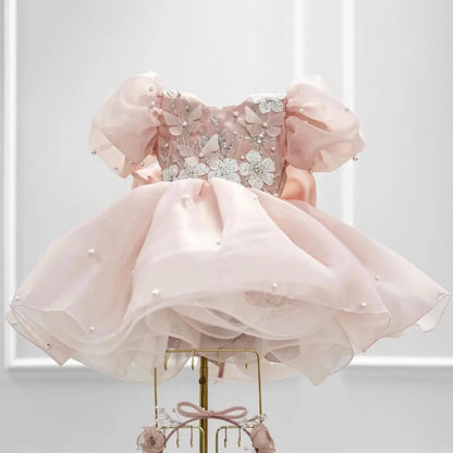Pearls Design Tutu Flower Girl Dress for Special Occasions
