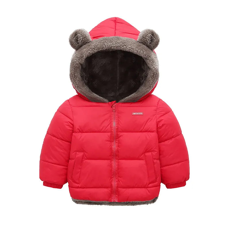 Thick Fleece Cashmere Padded Warm Hooded Jackets for Kids childrensterritory