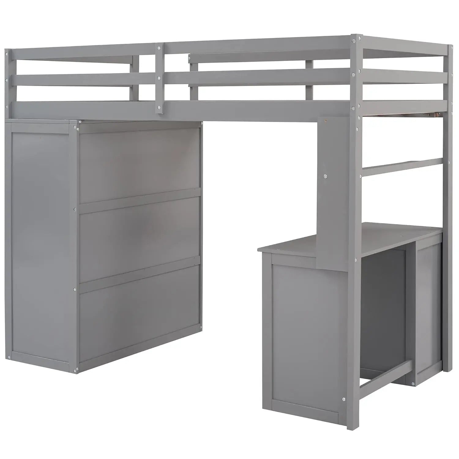 Designer Kids Loft Bed Frame With Storage Drawers