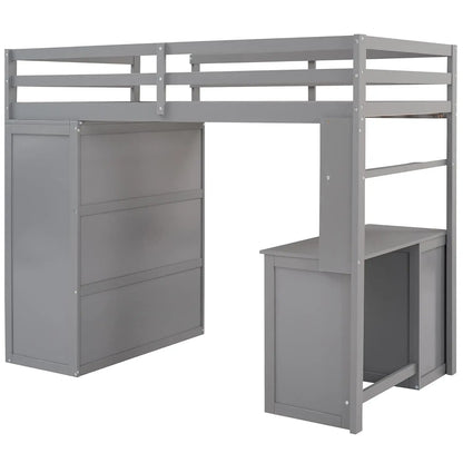 Designer Kids Loft Bed Frame With Storage Drawers childrensterritory