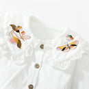 Little Girls Cotton Flowers Shirt + Dress Set for Autumn, Spring childrensterritory