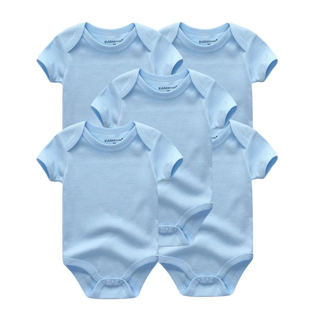 Short Sleeves Cartoon Print Soft Bodysuits For Baby Boys And Girls childrensterritory