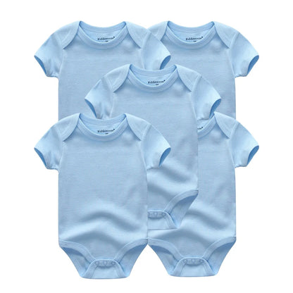 Short Sleeves Cartoon Print Soft Bodysuits For Baby Boys And Girls childrensterritory