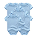 Short Sleeves Cartoon Print Soft Bodysuits For Baby Boys And Girls childrensterritory