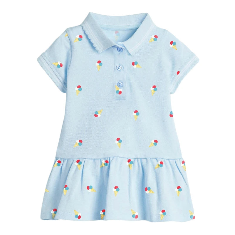 Collar Design Girls Casual Summer Dresses childrensterritory