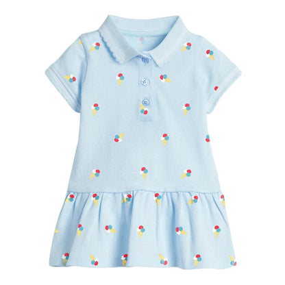Collar Design Girls Casual Summer Dresses childrensterritory