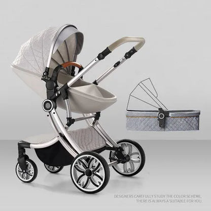 2 in 1 Folding Luxury High Landscape Baby Pram childrensterritory