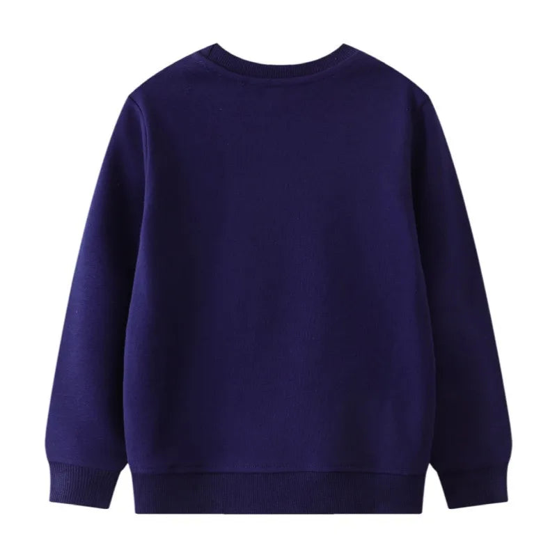 Horse Applique Design Kids Girls Long Sleeve Sweatshirts