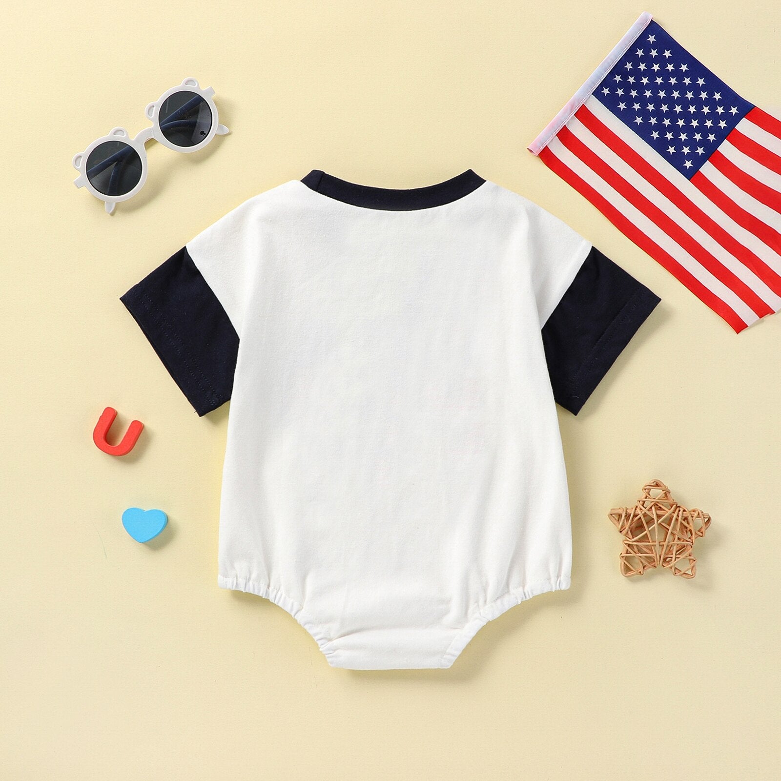 4th of July Letter Print Baby Bodysuit Set childrensterritory