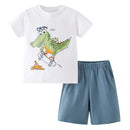 Kids Boys 2Pcs Dinosaur Print T-Shirt and Shorts Set for Summer
