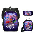 3Pcs Set Inside Cartoon Anime Prints Kids School Backpack Sets