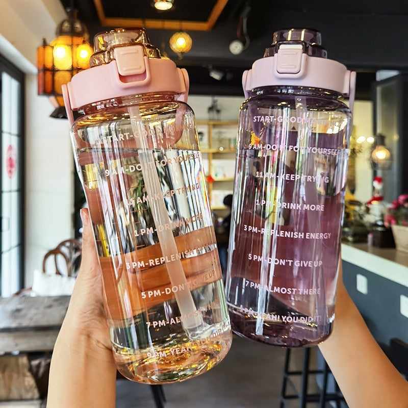 2000ml Large Capacity Sports Water Bottle with Straw childrensterritory