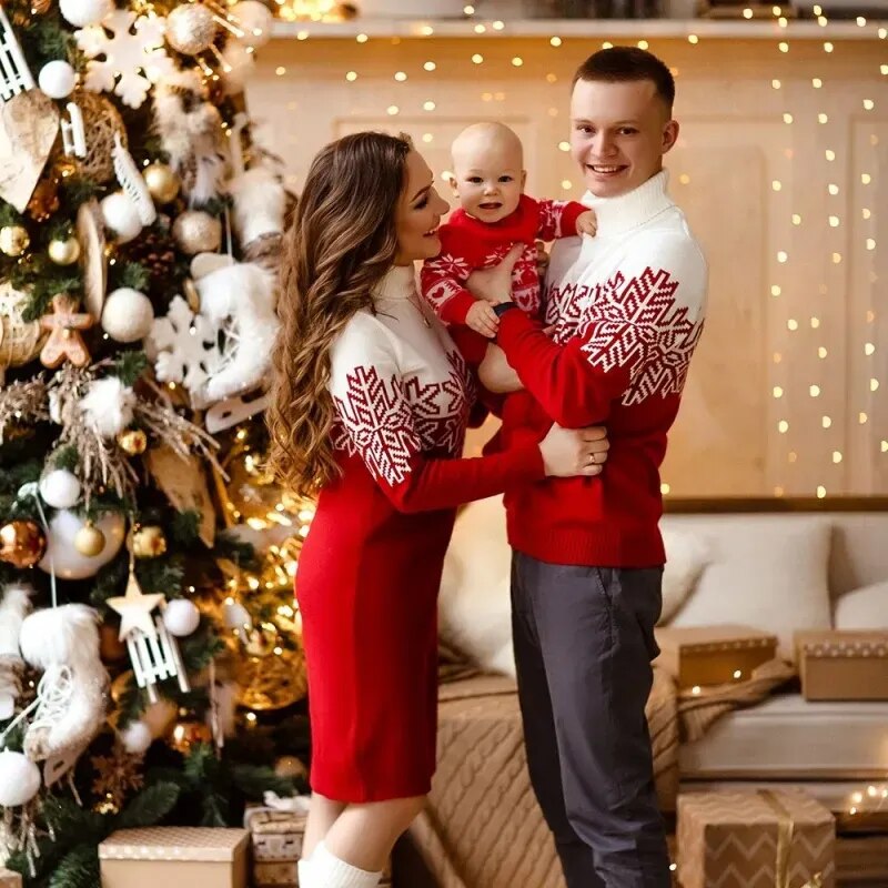 Christmas Family Look: Turtleneck Sweater and Knit Dress childrensterritory