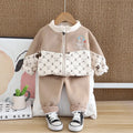 Kids Boys Cute Print Zipper Cotton Tracksuits 2pcs/set childrensterritory