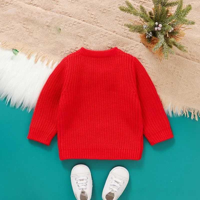 Kids' Long-Sleeved Embroidery Design Warm Sweater