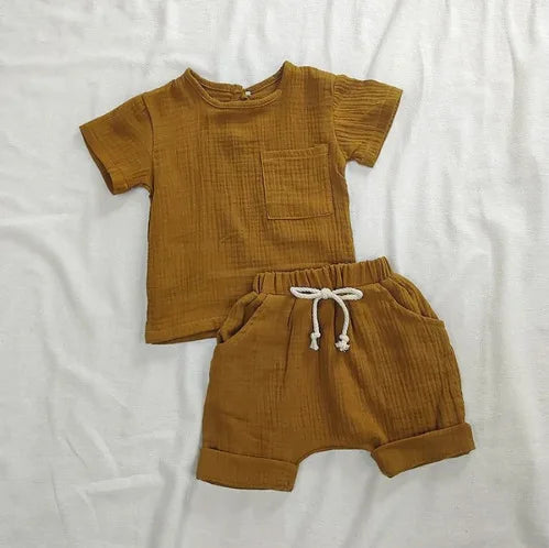 Casual Cotton Summer 2-Piece Outfits for Baby Unisex