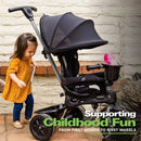 Kids Tricycle with 4-Stages Featuring Extra-Wide Front Tire
