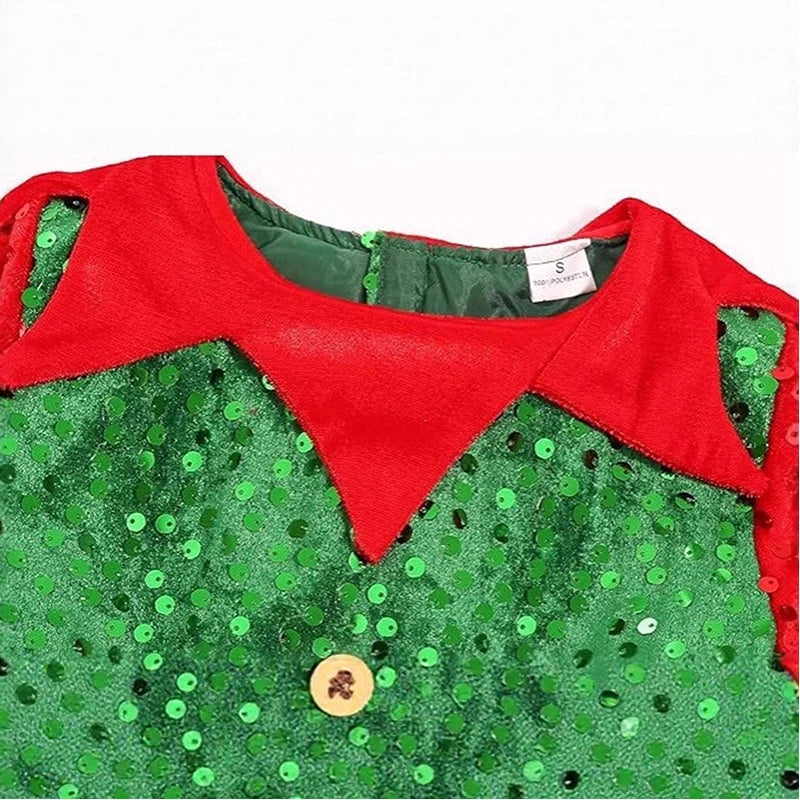 Girls' Round Neck Design Long Sleeves Christmas Outfits