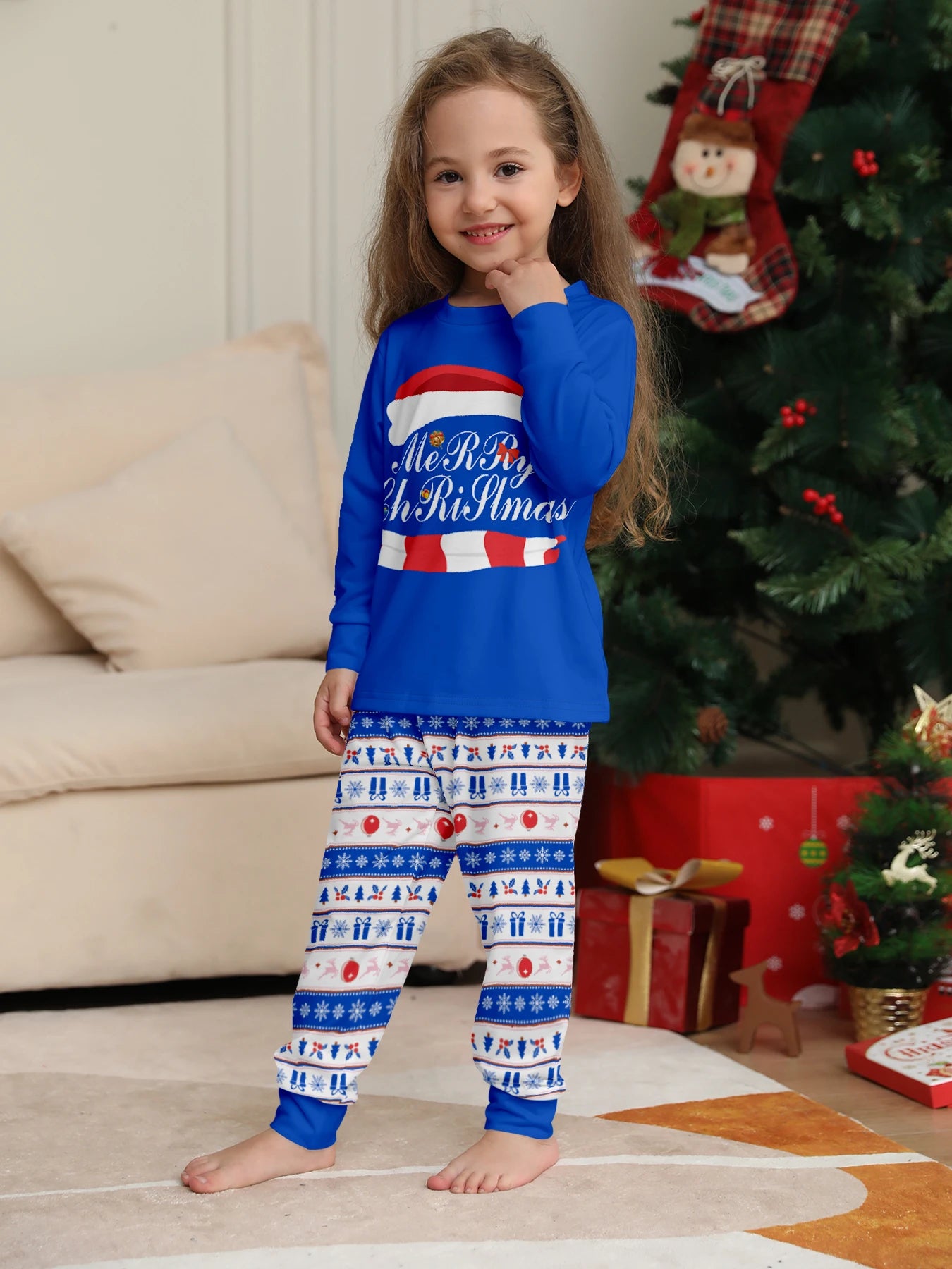 Long Sleeves Christmas Print Family Matching Clothing Set childrensterritory