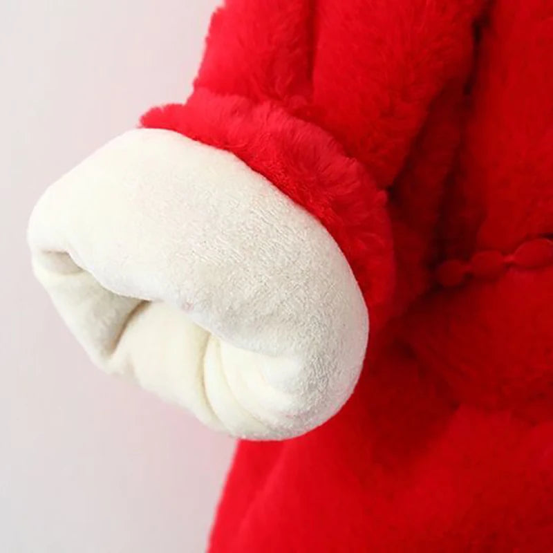 Rabbit Ear Warm Hooded Jackets+Bag for Baby Girls