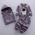 Baby Fleece Cartoon Bear Design, 3 Pieces Warm Clothing Set childrensterritory