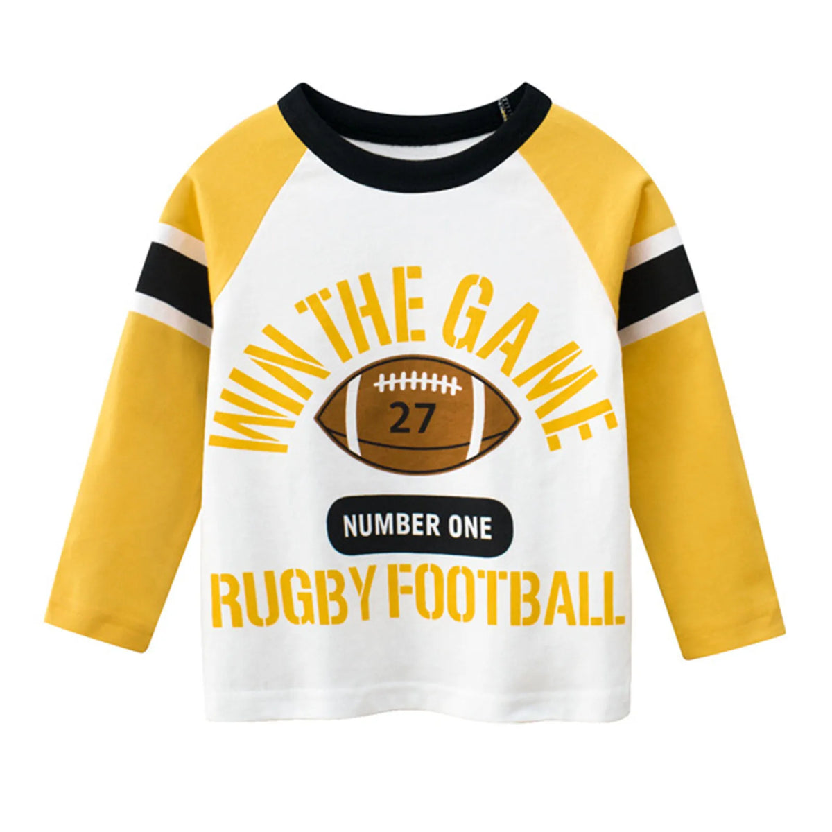 Rugby Letter Print Kids Boys Bottoming Cotton T-shirts