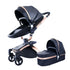Luxury 3 IN 1 PU Leather 360-Degree Rotating Baby Stroller childrensterritory