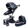 Luxury 3 IN 1 PU Leather 360-Degree Rotating Baby Stroller childrensterritory