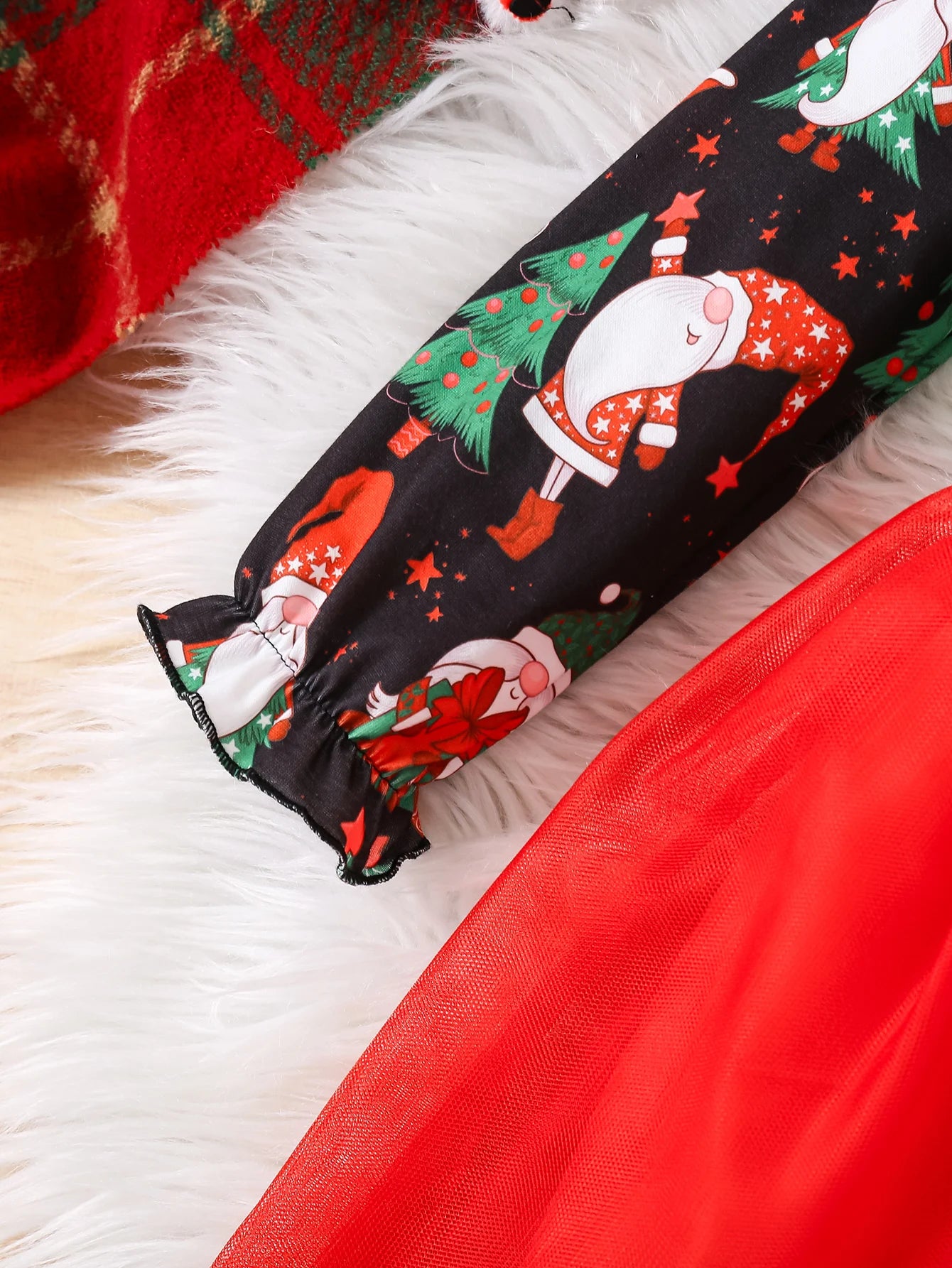 Girls' Long-Sleeved Bow Lace Design Party Dresses