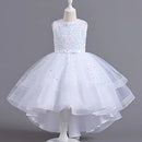 Sleeveless Sequins Design Kids Girls Party Trailing Dresses childrensterritory