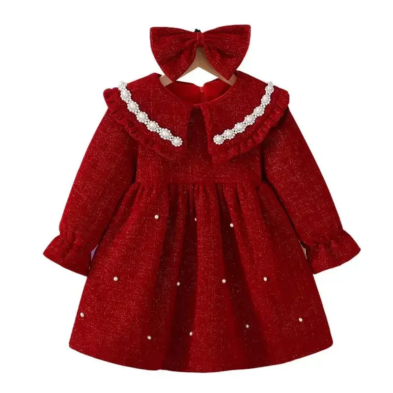 Girls' Collar Design: Elegant Winter Dresses