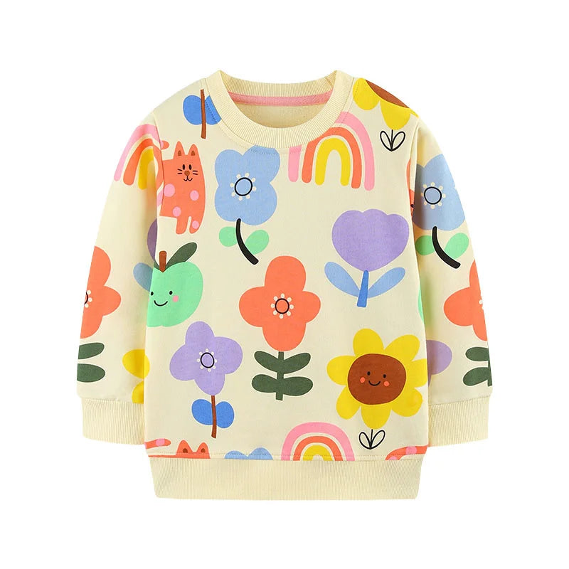 Various Cartoon Design Little Girls' Long Sleeve Sweatshirts