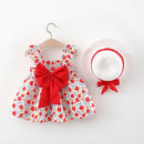 Baby Girls Cute Sleeveless 2 Pieces Stripe Pattren Dress Set childrensterritory