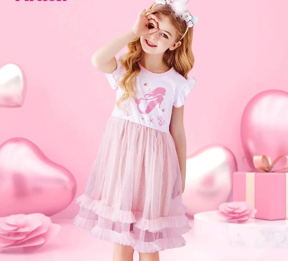 Kids Girl Mermaid Sequins Tutu Birthday Party Dresses childrensterritory