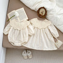 Flower Embroidery Baby Sisters Matching Outfits childrensterritory